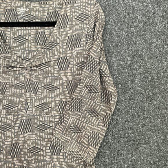 Toad & Co Rosalinda A Line Dress 3/4 Sleeve Organic Cotton Gray/Tan - Picture 3 of 7